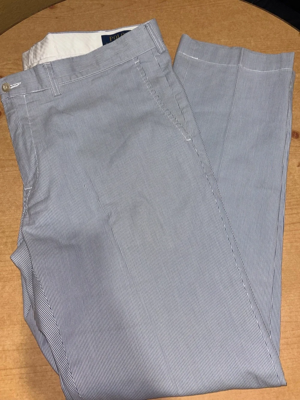 Polo by Ralph Lauren Light Blue & White Pinstripe Chinos